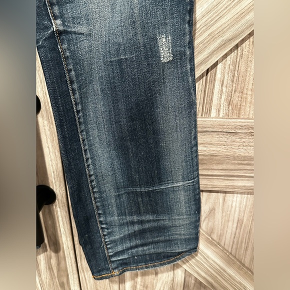Distressed Dark Wash Straight Leg Jeans - Picture 3 of 5